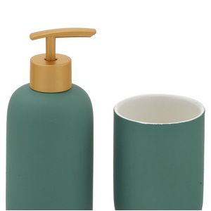 Kit Banheiro 2 Peças Verde Dourado - Espressione
