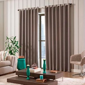 Cortina Corta-luz Blend 3,6x2,5m Taupe - Bella Janela