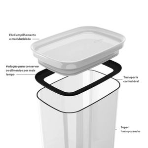 Pote Hermético Block 1,5l Branco - Ou