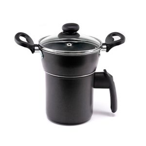 Cuscuzeira com Tampa de Vidro Gourmet Preto - Meridional