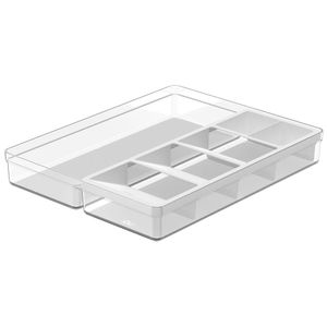 Organizador de Talheres e Utensílios Clear Branco - Ou