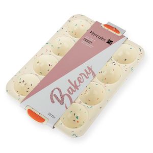 Forma para 12 Muffins Bakery 35x25cm Colorida - Hercules