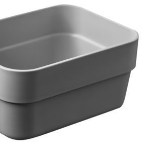 Caixa Organizadora Retangular Logic 5,6x11,5cm Cinza - Martiplast