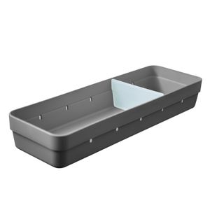 Caixa Organizadora Retangular Logic 5,6x34,6cm Cinza - Martiplast