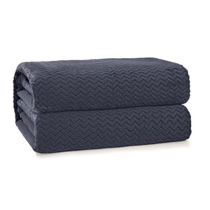 Cobertor Queen Plush Tweed Azul Cosmos - Hedrons