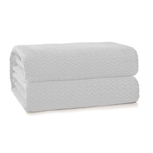 Cobertor Queen Plush Tweed Branco - Hedrons