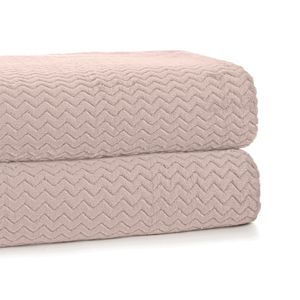 Cobertor Solteiro Plush Tweed Rosa Tule - Hedrons