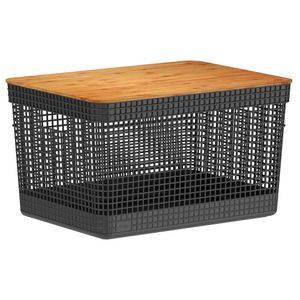 Cesto Grid com Tampa 20l Preto - Ou