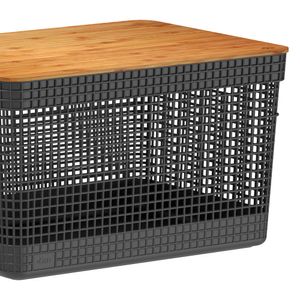 Cesto Grid com Tampa 20l Preto - Ou