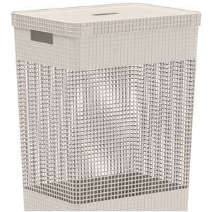 Cesto de Roupas Grid 49l Bege - Ou
