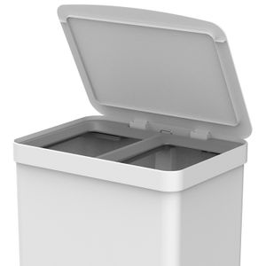 Lixeira de Chão Trium com Pedal e Duplo Compartimento 20l Branca- Martiplast