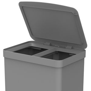 Lixeira de Chão Trium com Pedal e Duplo Compartimento 20l Chumbo