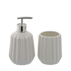 Kit Banheiro 2 Branco Prata - Espressione
