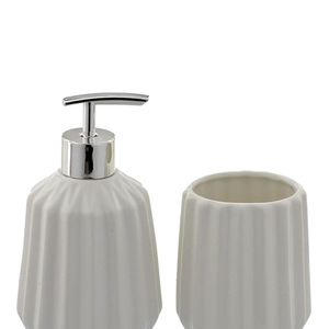 Kit Banheiro 2 Branco Prata - Espressione