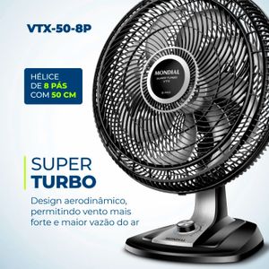 Ventilador de Mesa Mondial 50cm 8 Pás Vtx-50-8p