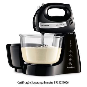 Batedeira Mondial Bella Massa Nb-23 Preta com 4 Velocidades