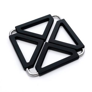Descanso de Panela Triângulos Preto - Silicook