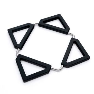 Descanso de Panela Triângulos Preto - Silicook