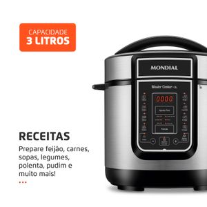 Panela de Pressão Elétrica Master Cook Pe-40 3l Prata - Mondial