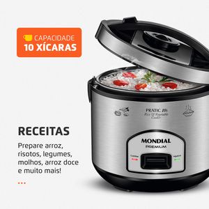 Panela Elétrica Pratic Rice 10 Xícaras Inox - Mondial