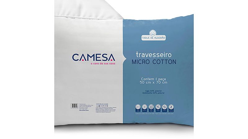 Travesseiro Cotton Plus Suporte Firme 50x70cm Camesa Camesa