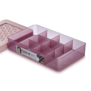 Porta Joias com Divisória 6,2x31,5cm Rosa - Ordene