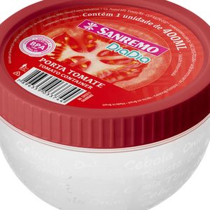 Pote de Plástico Redondo Tomate 400mL Vermelho - Sanremo