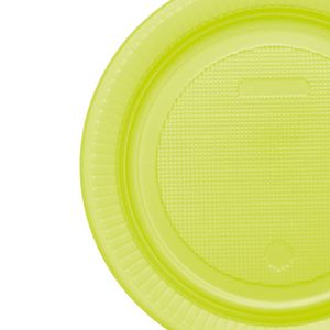 Prato Raso 18cm 10 Unidades Amarelo Neon - Bello Festas