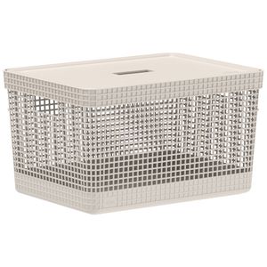 Cesto Grid com Tampa 20l Bege - Ou