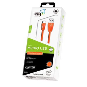 Cabo Micro Usb 1,8m Laranja - Elg