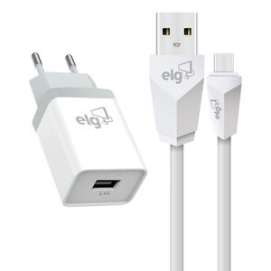 Kit Carregador Tipo-c Branco - Elg