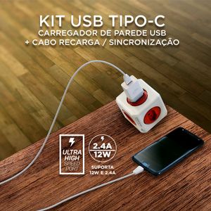 Kit Carregador Tipo-c Branco - Elg