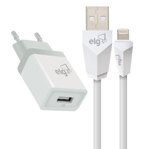 Kit Carregador Lightning Branco - Elg