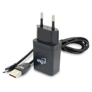 Kit Carregador Micro Usb Preto - Elg