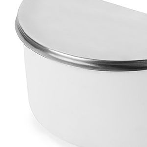 Saleiro 1kg com Tampa Inox Branco - Meridional