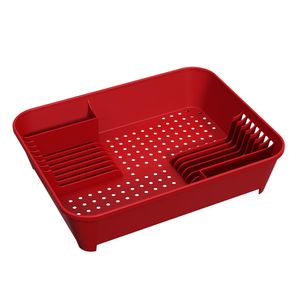 Escorredor de Louça Basic 14 Pratos Vermelho - Coza