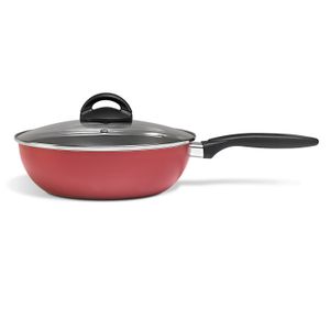 Panela Wok Maple com Tampa 28cm Cereja - Brinox