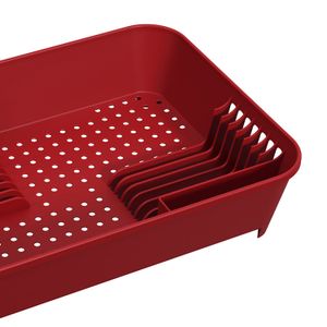 Escorredor de Louça Basic 14 Pratos Vermelho - Coza