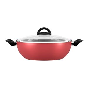 Panela Wok Maple com Tampa Alças 28cm Cereja - Brinox