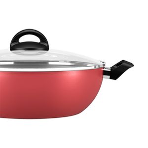 Panela Wok Maple com Tampa Alças 28cm Cereja - Brinox