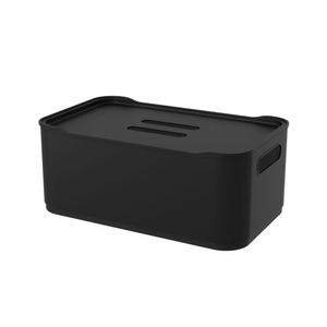 Cesta Organizadora com Tampa Fit 30,5cm Preta - Coza