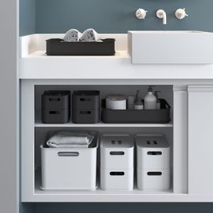 Cesta Organizadora com Tampa Fit 22,9x38cm Natural - Coza
