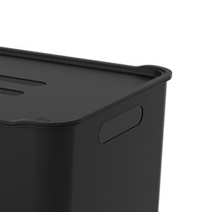 Cesta Organizadora com Tampa Fit 22,9x38cm Preta - Coza