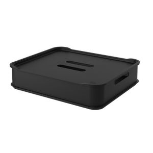 Cesta Organizadora com Tampa Fit 8,5x38cm Preta - Coza