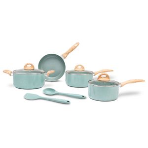 Jogo de Panelas Ceramic Life Botanika 6 Peças Verde - Brinox
