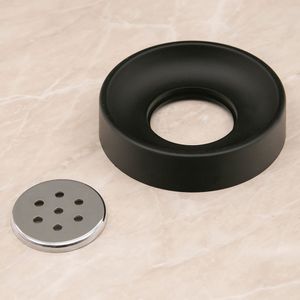 Saboneteira de Plástico Redonda 11cm Preta - Sottile