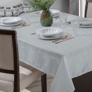 Toalha de Mesa Retangular 1,40x2,10m Il Viena Prata - Branyl