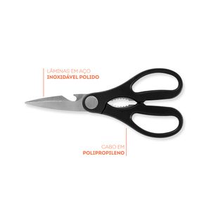 Tesoura de Cozinha 20cm Preta - Brinox