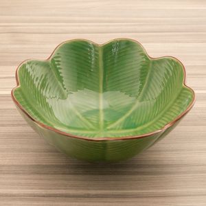 Centro de Mesa Cerâmica Verde 10x22cm - Fancy