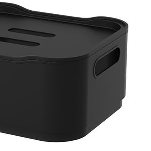 Cesta Organizadora com Tampa Fit 18,5cm Preta - Coza